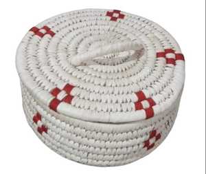 Low Cost High Quality Natural Handmade Round Woven Sabai Grass Bamboo <b>Wicker</b> <b>Basket</b> for Storing Items Durable <b>Basket</b> <b>with</b> <b>Lid</b> - Product Image 4