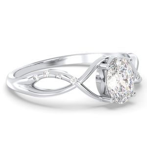 แหวนหมั้นเพชรโมอิสซาไนต์ทรงรีขนาด 0.62 กะรัต แบบสั่งทำพิเศษจาก REYES ตัวเรือนทองคำแท้ 14K พร้อมใบรับรอง GRA เครื่องประดับคุณภาพสำหรับผู้หญิง - Product Image 3