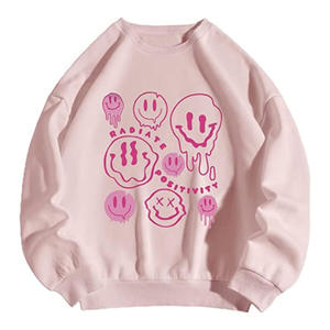 Sweat-shirts amples et longs pour femmes, coupe décontractée, avec épaules tombantes, imprimé personnalisé, anti-plis, broderie 3D, logo frontal, style hoodie - Product Image 1