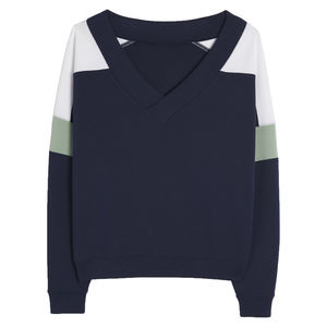 เสื้อสเวตเตอร์ขนแกะไซส์ใหญ่พิเศษสำหรับผู้หญิง, เสื้อมีฮู้ดสไตล์สตรีทแวร์เสื้อสเวตเตอร์คอวีเปิดไหล่ปล่อยชาย - Product Image 1