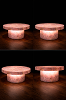 Table basse moderne en onyx rose éco-responsable, artisanat en marbre Agra Heritage, vente directe usine, pour salon, baptême, Diwali