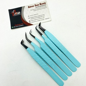 Pinzas de extensión de pestañas planas con volumen de logotipo personalizado de alta calidad, acero inoxidable japonés probado a mano, profesional sostenible - Product Image 1