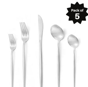 Recién llegado, juego de cubiertos de Metal minimalista de 24C, cubiertos de diseñador para eventos de boda y regalos de negocios, características sostenibles - Product Image 2