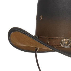 Chapeau en cuir de Style occidental marron Vintage professionnel qualité Durable impression propre personnalisée nouveauté pour la pêche d'affaires de sport - Product Image 4