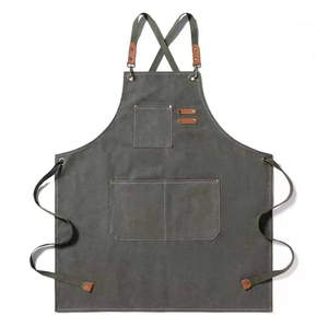 High Quality Sleeveless <b>Kitchen</b> <b>Apron</b> Long Canvas Embroidered Washable Chef's Clothing for Men <b>Women</b> Household Baking Parties - Product Image 1