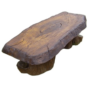 Banc de jardin extérieur classique en fibre de verre FRP avec esthétique en bois naturel pour l'aménagement paysager élégant dans les parcs et les jardins - Product Image 1