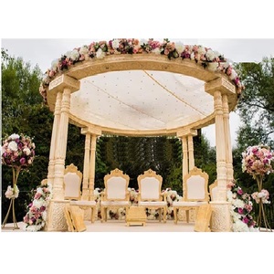 Precioso matrimonio de dos pilares Mandap boda india Mandap fabricante último conjunto de Mandap de boda hindú a la venta Reino Unido - Product Image 1