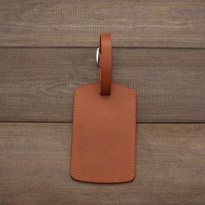 Étiquettes de bagage Fabrication d'étiquettes de bagage en cuir en Chine Étiquettes de bagage Logo personnalisé LLT-0015D en cuir végétalien - Product Image 4