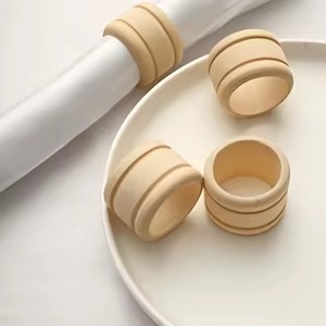 Elegant Round Shape Wood <b>Napkin</b> Ring Exclusive Quality <b>Silver</b> & Golden Color Tissue Ring for Wedding Party Usage - Product Image 1