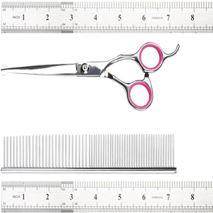 Finition miroir bord émoussé avec vis réglable ciseaux de toilettage pour animaux de compagnie ciseaux de toilettage de cheveux en acier inoxydable - Product Image 2