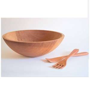 Tazón de madera de material de madera natural al por mayor con superficie pulida fina y apertura amplia e ideal para servir ensaladas o aperitivos - Product Image 2