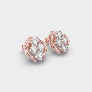 Four Stone Vintage Style Sud <b>Earrings</b> 1.50 + 1.50 CTW Round Cut Prong <b>Set</b> Moissanite Diamond Push Back Charm <b>Stud</b> <b>Earrings</b> - Product Image 4