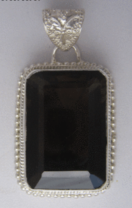 Handmade 925 Sterling Silver <b>Pendant</b> with Natural Black Onyx <b>Emerald</b> Cut for Women Bezel Setting Turquoise Opal Inlay Shah Gems - Product Image 1
