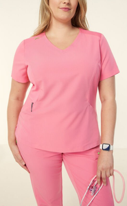 ชุดยูนิฟอร์มพยาบาลแบบสวมใส่สบาย คอวี หลายสี พร้อมโลโก้สั่งทำพิเศษ ชุดทำงานทันสมัยสำหรับผู้หญิง ชุดจ็อกเกอร์แขนสั้น - Product Image 4