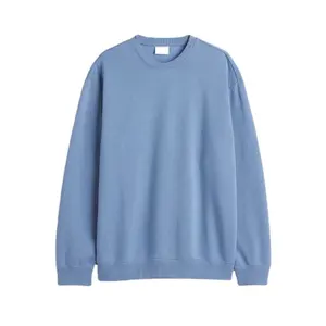 Full Sleeve Custom Logo 2022 Latest Design Sky Blue Sweatshirt Use For Men Available In Low Factory Price