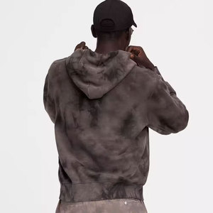 Impression personnalisée lourd 100% coton polaire surdimensionné Boxy sweats délavés en détresse Vintage fermeture éclair lavage à l'acide à capuche pour homme - Product Image 4