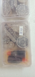 Custom Made Box Including Various Designed Wooden <b>Blocks</b> for Applying Mehndi in 3 Different Colour <b>Ink</b> I.e Red Black & Brown. - Product Image 4