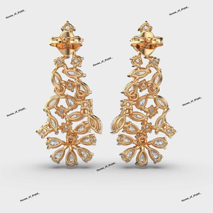 ต่างหูเงินทรงยาวประดับเพชรโมอิสซาไนต์ ดีไซน์รูปใบไม้ หรูหรา ระยิบระยับ เหมาะสำหรับผู้หญิงใส่ไปงานปาร์ตี้ - Product Image 3