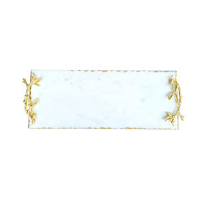 Bandeja de servicio de mármol verde Baroda ecológica en piedra natural y bandeja de plato de mármol con estante de baño con asa - Product Image 3