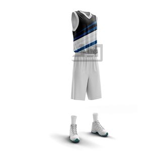 Ensemble de maillot et short de basketball personnalisé imprimé, respirant et anti-humidité en polyester pour l'entraînement et les matchs des équipes - Product Image 5