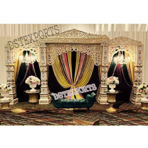 Increíble interior boda etapa diseños decoración última boda Bollywood escenario diseños deslumbrante perla oro Maharani boda etapa - Product Image 1