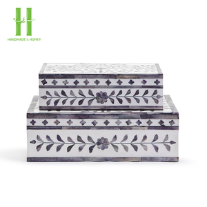 Produit de haute qualité en gros de nacre et incrustation de résine boîte à mouchoirs vadrouille résine porte-mouchoirs OEM fabriqué au Vietnam - Product Image 3