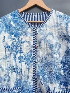 Vestes matelassées patchwork en coton, style bohème floral, veste d'automne et d'hiver, manteau streetwear, veste réversible bohème matelassée - Product Image 5