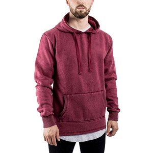Sweat à capuche délavé à l'acide de meilleure qualité direct d'usine pour hommes saison d'hiver à motif uni avec logo personnalisé - Product Image 3