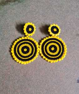 Boho ต่างหูลูกปัดด้วยการออกแบบสีฟ้าครามแอนดี้ cascading Fringe, เครื่องประดับของขวัญที่ไม่ซ้ำกัน - Product Image 1