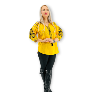 Ukrainian-Style Eco-Friendly <b>Vintage</b> Summer Mini <b>Dress</b> <b>Women</b> Embroidered V-Neck Long Balloon Sleeve Woven Cloth Natural - Product Image 2