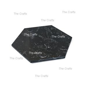 Tabla de queso de mármol con asas de hoja de oro Forma rectangular de la mejor calidad Tabla de queso de corte de color negro y dorado - Product Image 3