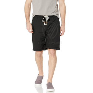 Haute qualité 100% coton solide décontracté hommes Shorts meilleure vente séchage rapide taille élastique toile tissu pour la vente en ligne - Product Image 4