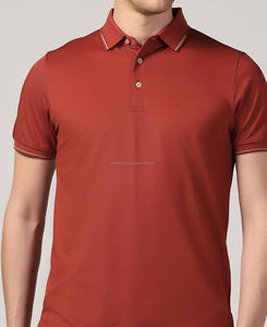 Camiseta Polo ajustada de verano para hombre de primera calidad, Jersey de algodón 100% transpirable con patrón sólido bordado y corto - Product Image 4