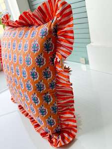 Taies d'oreiller et coussins en pur coton à volants, style vintage moderne de luxe, motif à carreaux, décoration intérieure - Product Image 4