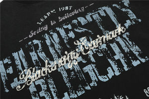 T-shirt à col rond vintage surdimensionné en coton à manches courtes décontracté pour hommes et femmes - Product Image 4