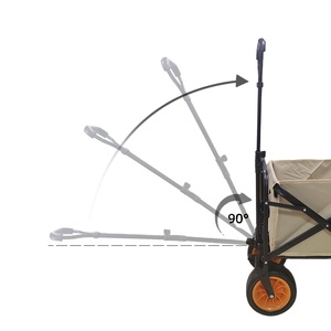 Carrinho de praia dobrável para acampamento ao ar livre, carrinho de praia para compras pesadas, grande capacidade - Product Image 3