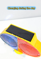 Seguridad vial Alto brillo Bicolor Led intermitente Luz de advertencia solar Panel de luz Led