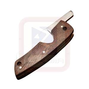 Mango de madera Camping Survival EDC 1065C Hoja de acero de alto carbono Cuchillo de bolsillo plegable hecho a mano - Product Image 5