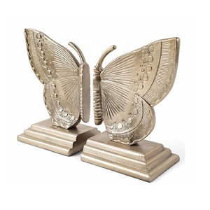 Sujetalibros de alas de aluminio dorado de alta calidad con estantería de exhibición de Base de mármol para oficina y decoración del hogar sujetalibros de escaparate ingeniosos - Product Image 6