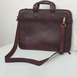 Sac à main pour ordinateur portable ADORA Design Business en cuir PU marron foncé unisexe souple et résistant avec fermeture éclair - Product Image 2