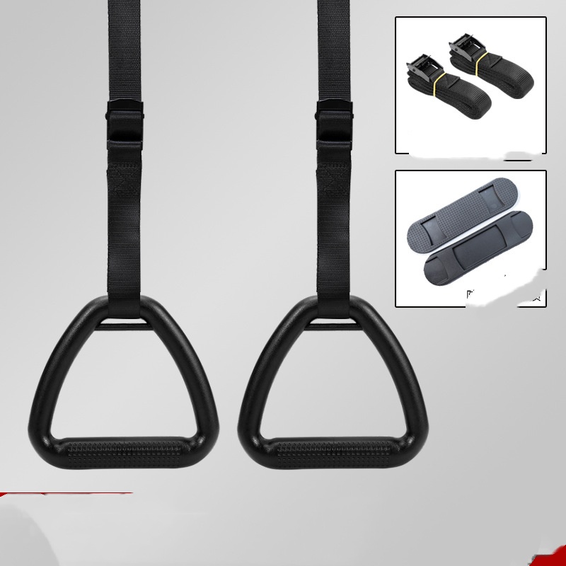 2 anneaux de suspension / boucle métallique / noir / coussinet ovale