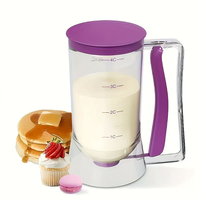 Ensemble de distributeurs de pâte en plastique manuels pour crêpes et muffins avec poignée à presser, outil de pâtisserie DIY