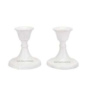 Bougeoir conique en métal de qualité standard support de bougie de lavage blanc pour la décoration d'éclairage de table de maison et de mariage - Product Image 1