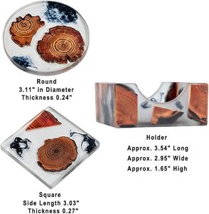 Latest Design Solid Wood Resin Beaded <b>Table</b> <b>Coaster</b> Set of Mat/Pad for Wedding Birthday Parties Banquets Decoration - Product Image 6