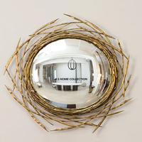 Or Home Decor Luxe Grand Grand Cadre Rond En Métal Salle De Bains Cercle Décoratif Tenture Murale Salon Miroir Mural
