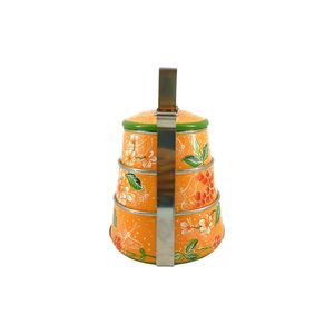 Lonchera Tradicional Indonesiana de Batik de 3 Niveles WIK-EH BCA, Contenedor de Alimentos Artesanal Multinivel Hecho a Mano - Product Image 5