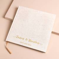 LABON Livre d'or de mariage carré personnalisé Livre d'or de mariage élégant personnalisable avec noms et date pour souvenir unique