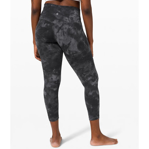 Leggings de yoga taille haute sans couture personnalisés pour femmes matures, grande taille, en spandex/nylon, extensible dans les quatre sens, taille élastique, écologique - Product Image 3
