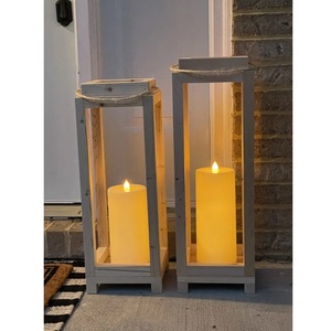 Elegantes farolillos de madera con candelabros Decoraciones para el hogar para bodas y centros de mesa de Navidad - Product Image 3