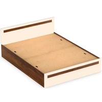 Lit double en bois d'ingénierie BLUEWUD Maltein, lit queen size avec boîte de rangement pour meubles de chambre à coucher (personnalisation disponible)
